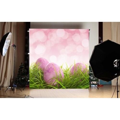 3x5ft Photographic Background Pink Hazy Bokeh Sky Newborn Vinyl Backdrops Eggs Grass Baby Shower Interesting Wall Easter Day