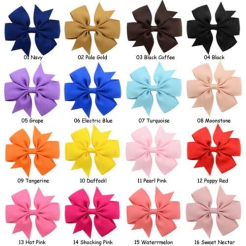 40 Pieces Hot Lovely Toddler Girls Hair Clip Ribbon Bow Baby Kids Bowknot Hair Pin Colorful Cute