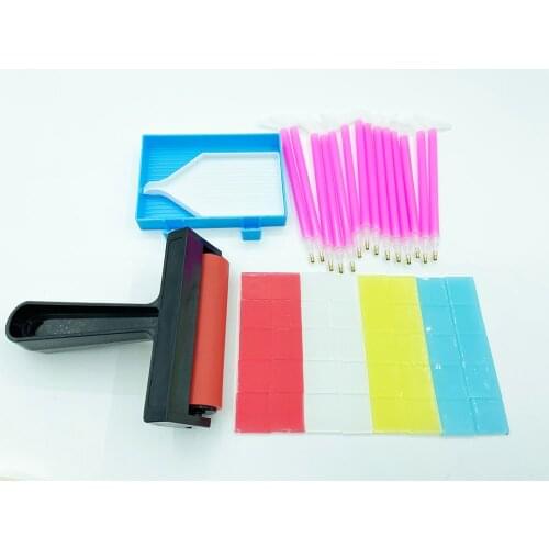 5D Diamond Painting Moasic Tools Kits Diamond Embroidery Accessories Sets Wax Roller Pen Clay Tray Storage Box Set