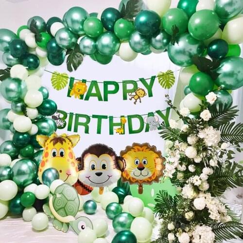 Safari Animals Banner Jungle Party Decoration Safari Party Decor Jungle Theme Animal Balloons 1st Birthday Party Decor Wild One