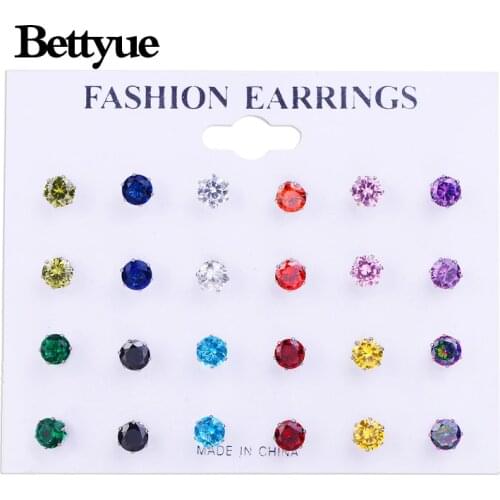 Bettyue Fashion Charm Multicolor Cute And Good Quality Zircon Jewelry Earrings For Woman Simplicity Style Party First Choice
