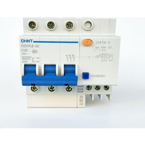CHINT DZ47LE-32 3P C25A 30mA Earth Leakage Circuit Breaker/Residual Current Operated Circuit Breaker