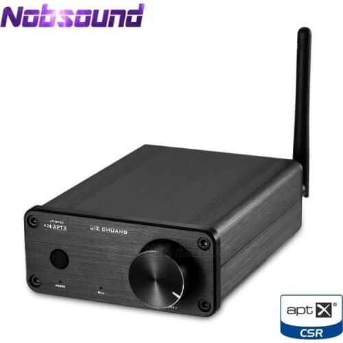 Nobsound Mini TPA3116 Digital Power Amplifier Bluetooth 4.2 Audio Receiver APTX 50W+50W Black Chassis With Power Adapter