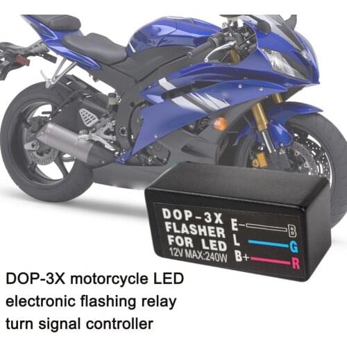 DOP-3X 12V Adjustable Frequency LED Flasher Relay Turn Signal Blinker Indicator For Motorcycle Switch Motorcycle ATVs Parts