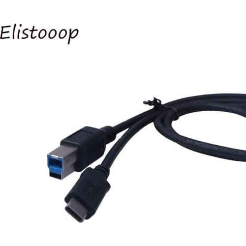 Elistooop USB-C USB 3.1 Type C Male Connector to USB 2.0 B Type Male Data Cable for Phone Macbook Laptop Printer Hard Disk 2018