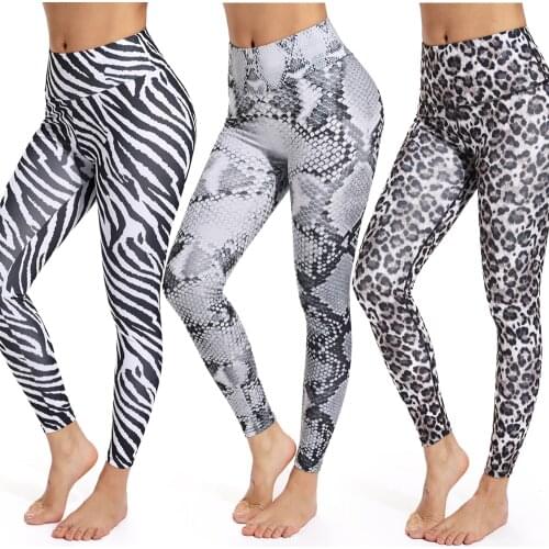FITTOO Sexy 3D Snake Print Sports Leggings High Waist Breathable Seamless Fitness Leggings Women Running Pants