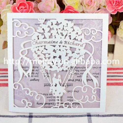 75pcs Personalised fancy paper for invitations, Turkey style hot air balloon wedding invitations cheap
