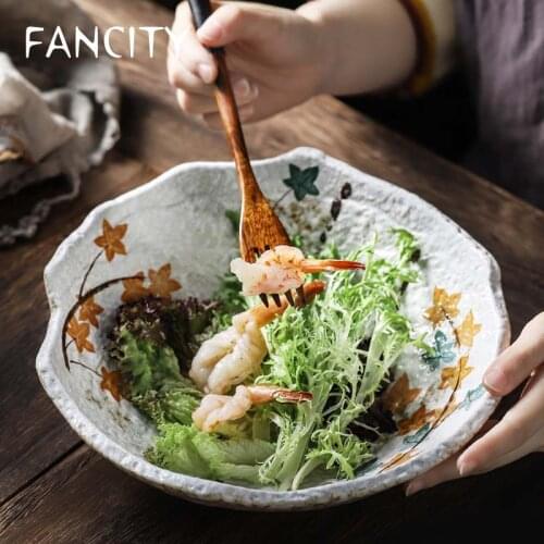 FANCITY Japanese ceramic tableware creative retro baked rice bowl personality heat-resistant dessert bowl household ceramic bowl