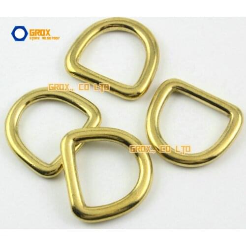 10 Pieces 19mm Solid Brass D Ring For Purse Bag Handbag Strap Dee Ring