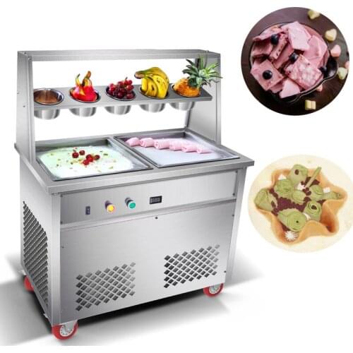 Commercial Dessert Shop Fried Ice Cream Roll Machine, Thailand Fried Yogurt Roll Machine
