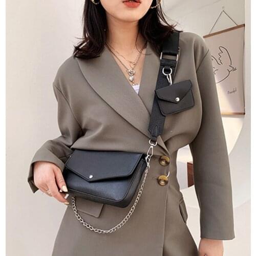 Fashion Womens Bag Luxury PU Leather Coin Purses And Handbags 2 Set Designer Shoulder Messenger Bags Female Underarm Clutch New