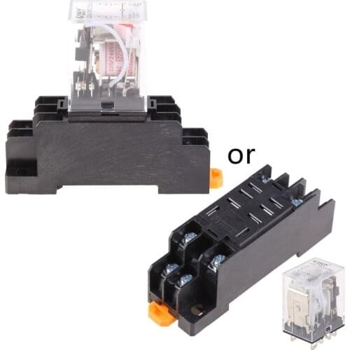 MY4NJ LY2NJ MY2NJ Intermediate Relay MY4N-J AC 220V DC 12V 10A 8 Pin With Base #L057# new hot