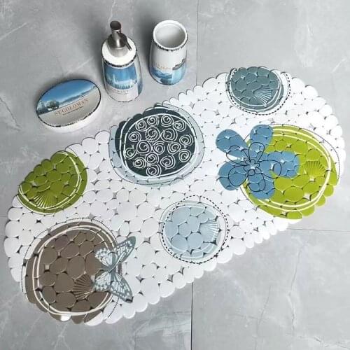 Non-Slip Bathroom Carpet PVC Rug Printing Carpet Bathroom Door Mat Household Floor Mat Hotel Bathroom Rug Don't Absorb Water
