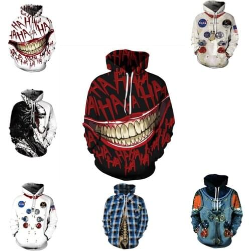 2021 New Astronaut Space Suit Men Women Sweatshirt Hoodie Jacket Pullover Printed Sportswear Fashion Funny Halloween Cosplay