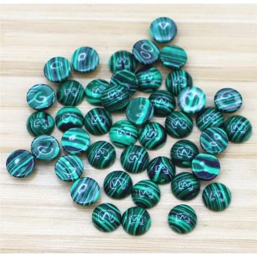 Charm Fashion Good Quality Malachite Synthesis Stone 10MM Round Cabochon Necklace Earring Rings 40Pcs/lot Wholesale