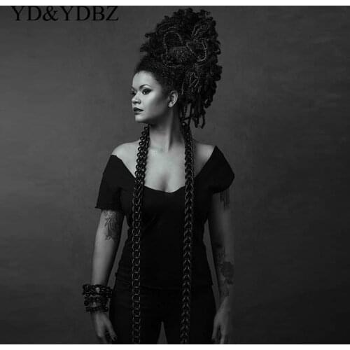 YD&YDBZ Punk Hyperbole Collar Necklace Rubber Rope Jewelry For Women Pendant Necklace Long Chains Nightclub Dance Choker Jewelry