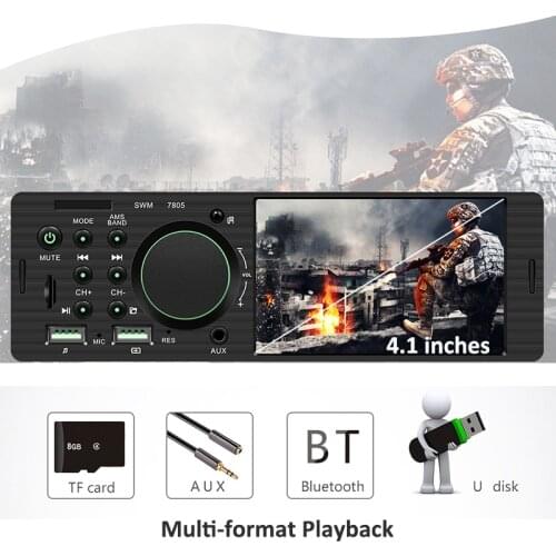 Touch Screen 4.1 Inch HD Dual USB Car MP5 Player Bluetooth Hands-free Reversing Image Remote Stereo System Drive For IOS Android