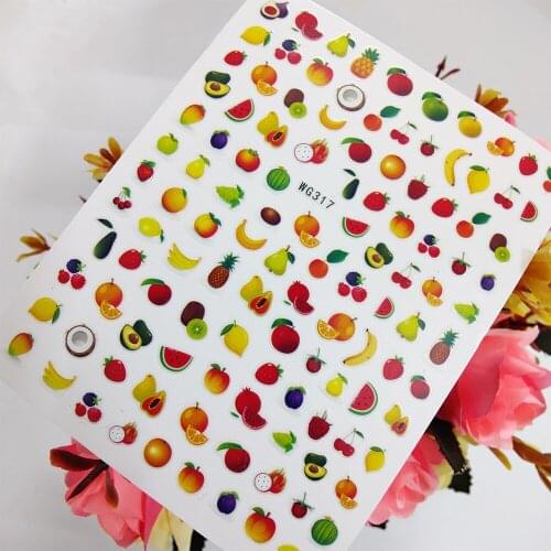 Watermelon Pineapple Fruit 3D Stickers Sliders for Nails Self Adhesive Nail Art Decoraciones Foil Design Manicure Accesorios