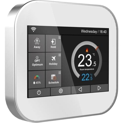 Wifi color touch screen thermostat for water heating/boiler with English//Polish/German/Italian/Spain by android IOS phone