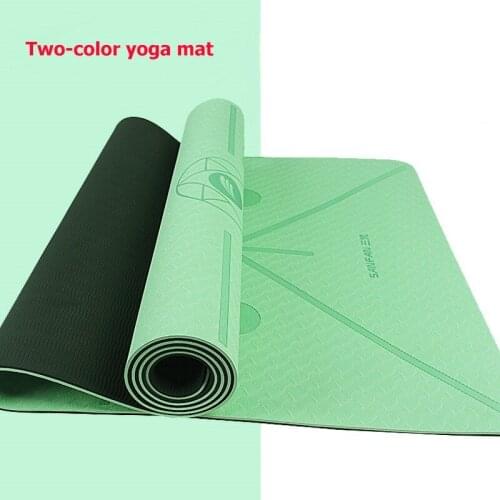 Tpe Yoga Mat Widened 66cm Gym Mat Workout Training Mat Yoga Carpet 6mm Beginner Exercise Mat Fitness Two Color