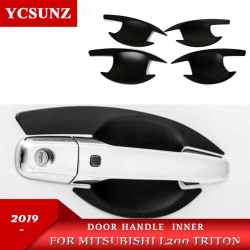 Door Handle Bowl Inner For Mitsubishi L200 Triton 2016 2017 2018 2019 Pajero Sport ABS Matte Black Color
