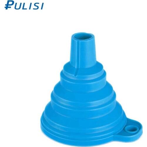 PULISI 1pc Funnel Foldable Funnel Soy Sauce Liquid Funnel Portable Silicone Collapsible Funnel Multicolor Kitchen Tool with Gift