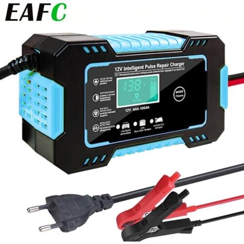 12V Intelligent Car Motorcycle Battery Charger Overheat Overcharge Multiple protection with LCD Display Car Charger Accessories