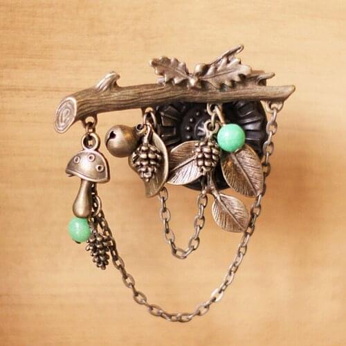 Vintage Original Tree Brooches For Women 2019 Antique Gold Gorgeous Brincos Leaf Brooch Pins Plant Jewelry Dropshipping