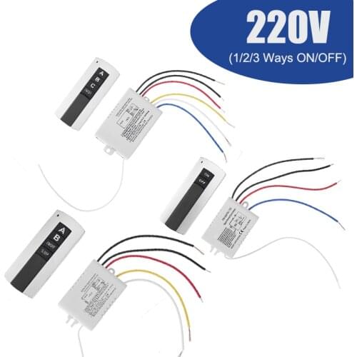 1/2/3 Channel ON/OFF 220V Wireless Remote Control Switch Receiver Transmitter for Lamp Light Electrical Equipments Drop Ship