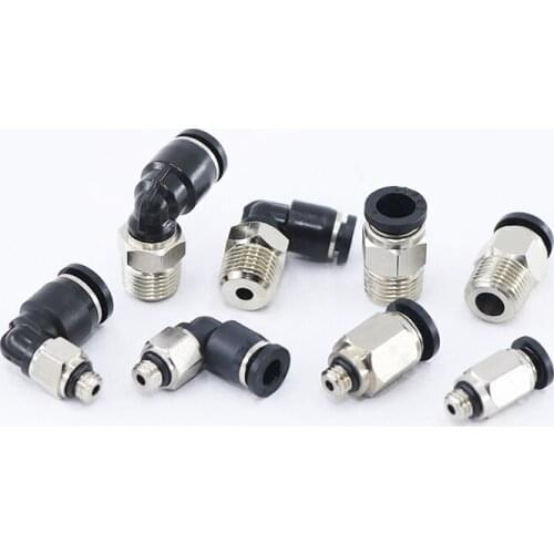 1 pcs Mini Elbow PC/PL 4mm 6mm series Black Pneumatic Fast Air Pipe micro connectors