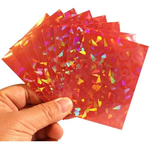 100 PCS/LOT Various Laser Broken Gemstone Glass Flashing Trading Cards Cover 66x91 Card Sleeves Idol Photo Holographic Protector