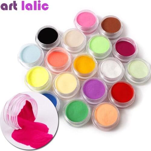 18 Colors Manicure Acrylic Powder UV Nail Art Gel Nails Extension Crystal Nail Art Carving Decoration