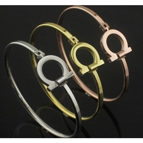 2016 New Syle Top Quality Stainless Steel Comply Bangle Golden Plated Snap Bracelet for Men Women