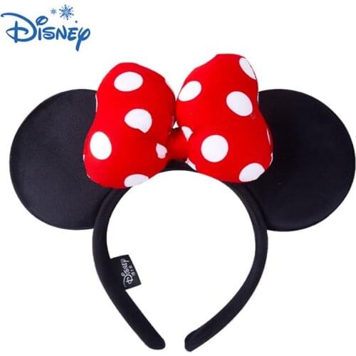 2021 Disney Accessories Mickey Minnie Ears Headband Sequin Bows Costume Peter Headdress Cosplay Plush Adult Girls Birthday Gift