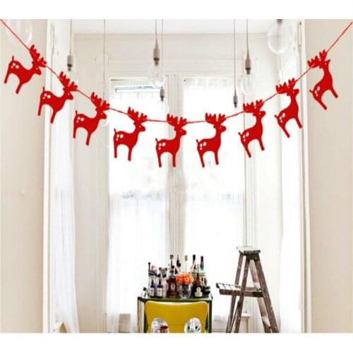 3M Elk Shaped Paper Garlands Christmas Tree Decoration New Year Party Decoration Banner Hanging 5ZSH287