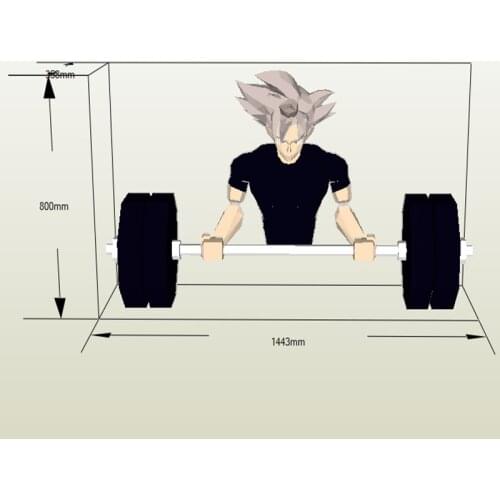 New 140X80CM DBZ Dragon Bead Weightlifting Creative 3D Paper Model DIY Anime Papercraft Wall Decoration Saiyan Character Toys