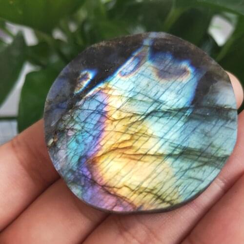 5cm Natural shining labradorite quartz slices labrador feldspar Crystal slice Crystals Healing home decoration