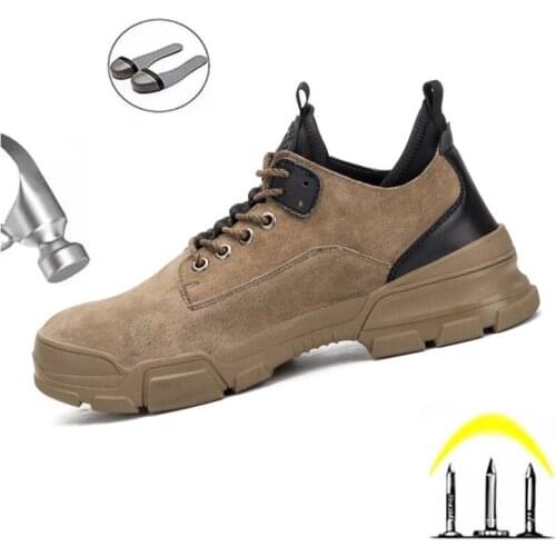 Summer Steel Toe Work Shoes Men Puncture Proof Safety Shoes Man Light Industrial Casual Shoes Male Workplace Safety Work Boots