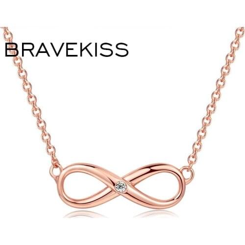 BRAVEKISS Trendy Rose Gold Chokers Infinity Necklace Long Chain Necklaces for Women 2019 New Fashion Jewelry Accessories BUN0350