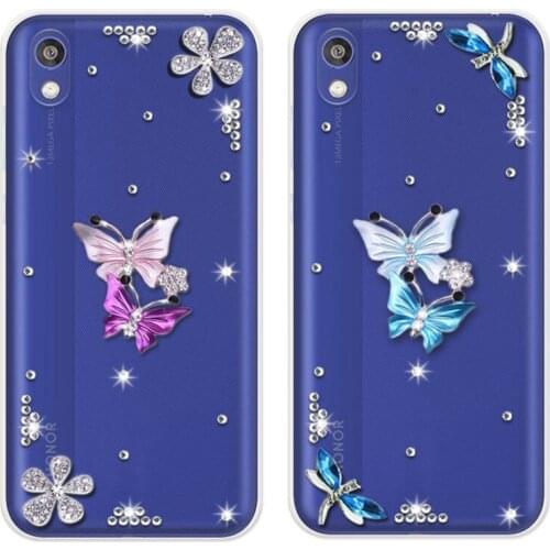 Case For Huawei Y5 2019 Case flowers rhinestone Silicon Back Phone Cover On Honor 8s bumper Funda Coque For Huawei Y5 2019 Cover