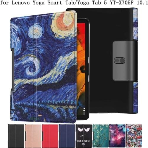 PU Leather Tablet Case for Lenovo Yoga Tab 5 tab5 YT X705F Cover Fundas for Lenovo Yoga Smart Tab 10.1 Case Flip Stand Shell