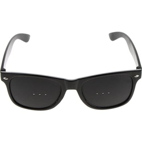 Black Correction Pinhole Eyeglasses with Small Holes Eyesight Protection Anti-Fatigue Eye Care