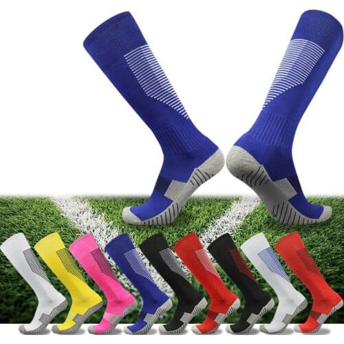 Football Club Color Stripe Professional Sports Socks Knee High Breathable Soccer Basketball Long Stocking Sport Sock Adult Kids