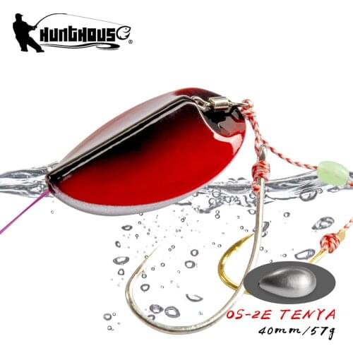Hunthouse fishing metal lead jigging lure 40mm/57g slow sinking spoon hard bait Shore Casting Luminous Japan for snapper