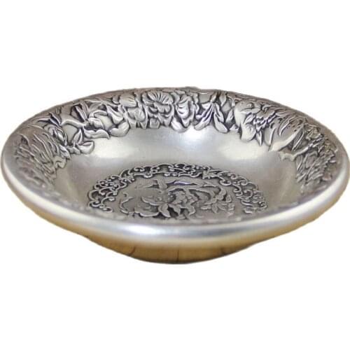 Exquisite antique bronze antique crafts exquisite old copper Peach-Shaped Mantou longevity Cupronickel silver bowl