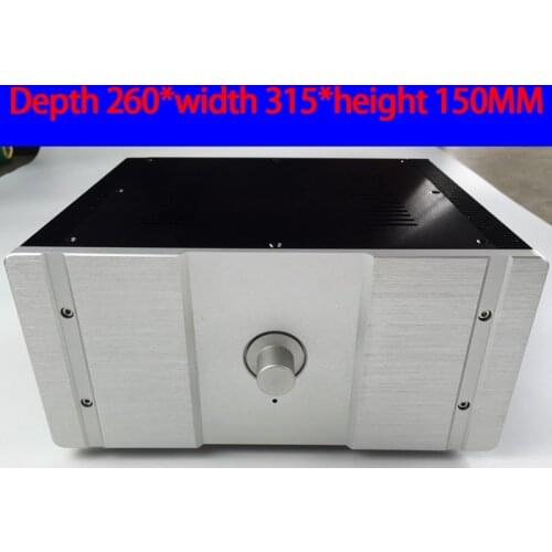 KYYSLB 260*315*150MM All Aluminum Class A Preamp Amplifier Chassis Box House DIY Enclosure with Feet Knob Amplifier Case Shell
