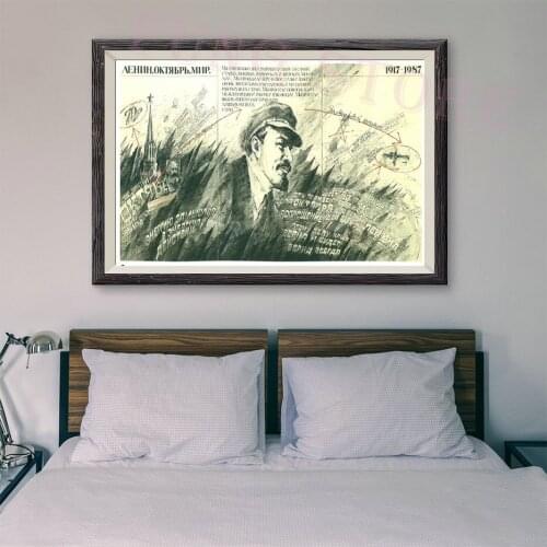 RE368 Retro Russian Style Painting Soviet Union Great Leader Lenin 31 Custom Silk Poster Home Deco Wall Art Christmas Gift
