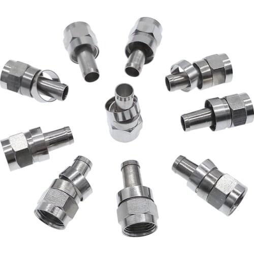 10pcs 75-5 F connector digital cable TV coax plug for cable TV screw coax plug brass F-type connector with ring
