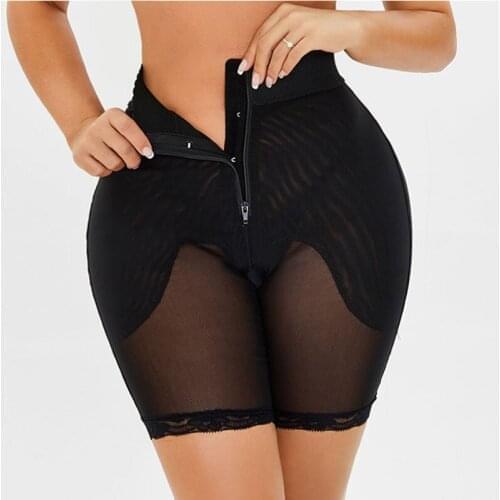 Waist Trainer Shapewear Hi-Waist Butt Lifter Thigh Slimmer Zipper Seamfree Womens Underpants Hook Splicing Mesh Body 6XL