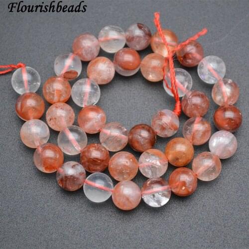 Natural Red Iron Crystal Citrine Gemstone Round Loose Beads 6mm 8mm 10mm 12mm DIY Jewelry Making Supplies